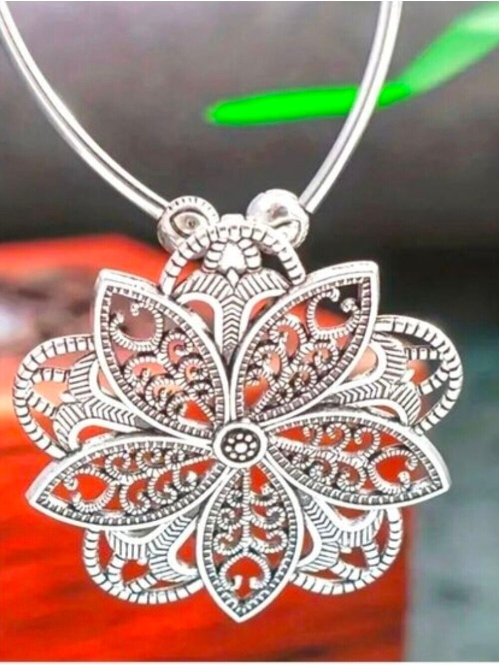 Boho Tribal Mandala Flower Necklace